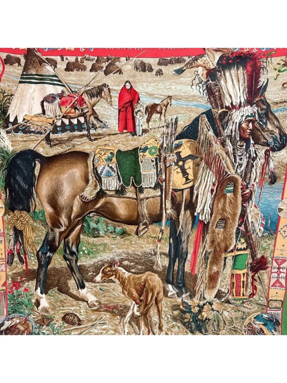 Hermes Carre 90 Les Cheyenne Scarf